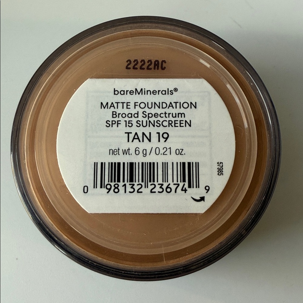 NWT Bare Minerals Tan 19 Original Matte Loose Powder Foundation Broad SPF 15